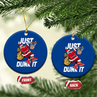 Funny Black Santa Christmas Basketball Ceramic Ornament Just Dunk It Xmas Sport - Wonder Print Shop