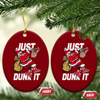Funny Black Santa Christmas Basketball Ceramic Ornament Just Dunk It Xmas Sport - Wonder Print Shop