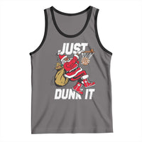 Funny Black Santa Christmas Basketball Tank Top Just Dunk It Xmas Sport - Wonder Print Shop