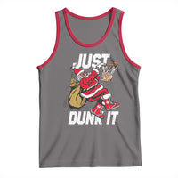Funny Black Santa Christmas Basketball Tank Top Just Dunk It Xmas Sport - Wonder Print Shop