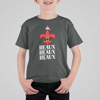 Funny Cajun Louisiana Christmas T Shirt For Kid Heaux Heaux Heaux New Orleans Santa Hat - Wonder Print Shop