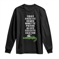 Funny Cajun Louisiana Christmas Long Sleeve Shirt Eight Crocodiles New Orleans Santa