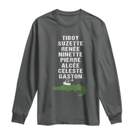 Funny Cajun Louisiana Christmas Long Sleeve Shirt Eight Crocodiles New Orleans Santa