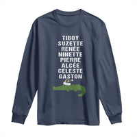 Funny Cajun Louisiana Christmas Long Sleeve Shirt Eight Crocodiles New Orleans Santa