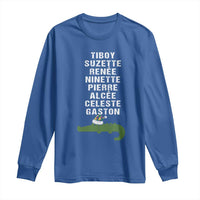 Funny Cajun Louisiana Christmas Long Sleeve Shirt Eight Crocodiles New Orleans Santa