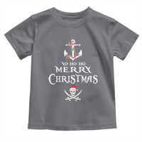 Funny Christmas Pirate Toddler T Shirt Yo Ho Ho Merry Christmas Anchor Santa Skull