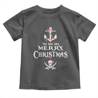 Funny Christmas Pirate Toddler T Shirt Yo Ho Ho Merry Christmas Anchor Santa Skull