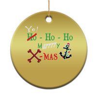 Funny Xmas Pirate Christmas Ornament Yo Ho Ho Marrrrry X-Mas Anchor Santa Hat - Wonder Print Shop
