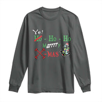 Funny Christmas Pirate Long Sleeve Shirt Yo Ho Ho Marrrrry X-Mas Anchor Santa Hat