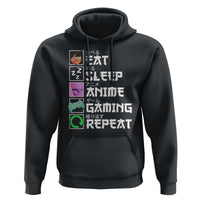 Eat Sleep Anime Gaming Repeat Hoodie Kawaii Otaku Anime Manga