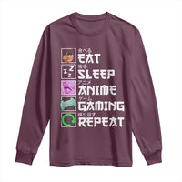 Eat Sleep Anime Gaming Repeat Long Sleeve Shirt Kawaii Otaku Anime Manga