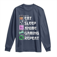 Eat Sleep Anime Gaming Repeat Long Sleeve Shirt Kawaii Otaku Anime Manga
