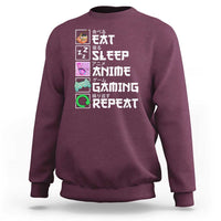 Eat Sleep Anime Gaming Repeat Sweatshirt Kawaii Otaku Anime Manga