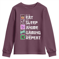 Eat Sleep Anime Gaming Repeat Youth Sweatshirt Kawaii Otaku Anime Manga