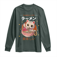 Funny Japanese Kawaii Cat Neko Ramen Long Sleeve Shirt