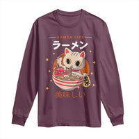 Funny Japanese Kawaii Cat Neko Ramen Long Sleeve Shirt