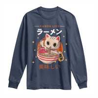 Funny Japanese Kawaii Cat Neko Ramen Long Sleeve Shirt