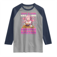Funny Just A Girl Who Loves Anime Ramen And Sketching Raglan Shirt Otaku Japanese Kawaii Anime Girl
