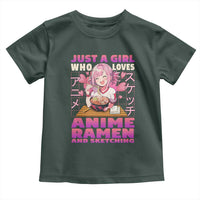 Funny Just A Girl Who Loves Anime Ramen And Sketching Toddler T Shirt Otaku Japanese Kawaii Anime Girl