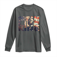 Dream Like King Dr. Martin Luther King Long Sleeve Shirt MLK Day Vintage American Flag