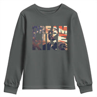 Dream Like King Dr. Martin Luther King Youth Sweatshirt MLK Day Vintage American Flag