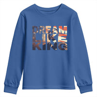 Dream Like King Dr. Martin Luther King Youth Sweatshirt MLK Day Vintage American Flag