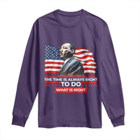 MLK Day The Time Is Always Right To Do What Is Right Long Sleeve Shirt Martin Luther King American Flag Black History Month