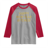 Funny Happy New Year Bitches Raglan Shirt NYE Party Faux Glitter Effect Printed - Wonder Print Shop