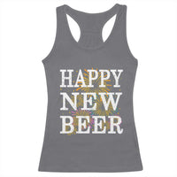 Funny Happy New Beer New Year Racerback Tank Top NYE Party Beer Lover Firework - Wonder Print Shop
