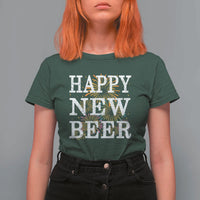 Funny Happy New Beer New Year T Shirt For Women NYE Party Beer Lover Firework - Wonder Print Shop