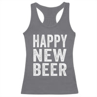 Funny Happy New Beers New Year Racerback Tank Top NYE Party Beer Lover - Wonder Print Shop