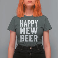 Funny Happy New Beers New Year T Shirt For Women NYE Party Beer Lover - Wonder Print Shop