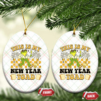 Funny New Years Eve Ceramic Ornament This Is My New Year Toad Frog Pun - Wonder Print Shop