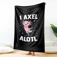 Funny Axolotl Ice Skating Throw Blanket I Axel Alotl Winter Sport - Wonder Print Shop