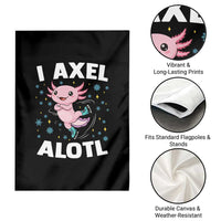 Funny Axolotl Ice Skating Garden Flag I Axel Alotl Winter Sport - Wonder Print Shop