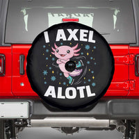 Funny Axolotl Ice Skating Spare Tire Cover I Axel Alotl Winter Sport - Wonder Print Shop