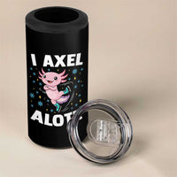 Funny Axolotl Ice Skating 4 in 1 Can Cooler Tumbler I Axel Alotl Winter Sport - Wonder Print Shop