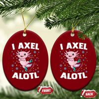 Funny Axolotl Ice Skating Ceramic Ornament I Axel Alotl Winter Sport - Wonder Print Shop