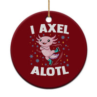 Funny Axolotl Ice Skating Ceramic Ornament I Axel Alotl Winter Sport - Wonder Print Shop