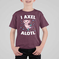 Funny Axolotl Ice Skating T Shirt For Kid I Axel Alotl Winter Sport - Wonder Print Shop