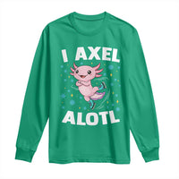 Funny Axolotl Ice Skating Long Sleeve Shirt I Axel Alotl Winter Sport - Wonder Print Shop