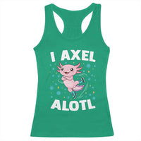 Funny Axolotl Ice Skating Racerback Tank Top I Axel Alotl Winter Sport - Wonder Print Shop