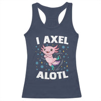 Funny Axolotl Ice Skating Racerback Tank Top I Axel Alotl Winter Sport - Wonder Print Shop