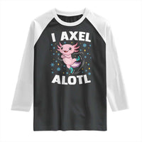 Funny Axolotl Ice Skating Raglan Shirt I Axel Alotl Winter Sport - Wonder Print Shop