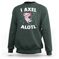 Funny Axolotl Ice Skating Sweatshirt I Axel Alotl Winter Sport - Wonder Print Shop