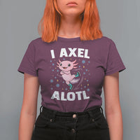 Funny Axolotl Ice Skating T Shirt For Women I Axel Alotl Winter Sport - Wonder Print Shop