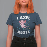 Funny Axolotl Ice Skating T Shirt For Women I Axel Alotl Winter Sport - Wonder Print Shop