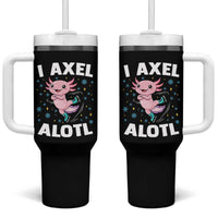 Funny Axolotl Ice Skating Tumbler With Handle I Axel Alotl Winter Sport - Wonder Print Shop
