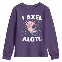 Funny Axolotl Ice Skating Youth Sweatshirt I Axel Alotl Winter Sport - Wonder Print Shop