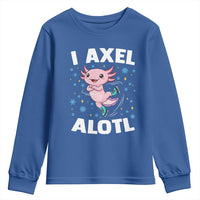 Funny Axolotl Ice Skating Youth Sweatshirt I Axel Alotl Winter Sport - Wonder Print Shop